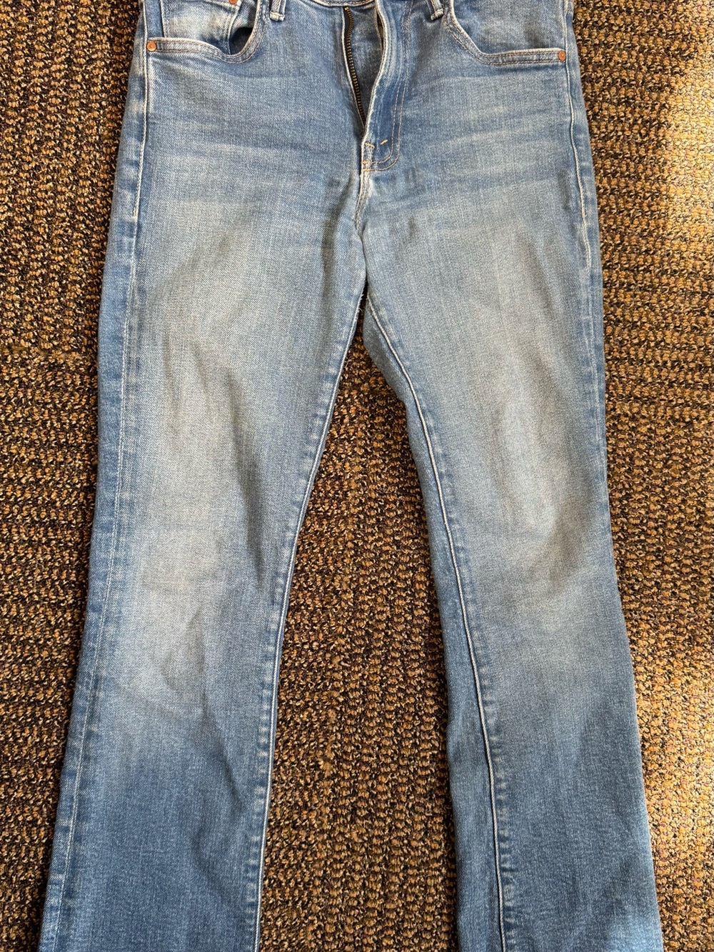 MOTHER Straight Leg Jeans in Light Blue Wash